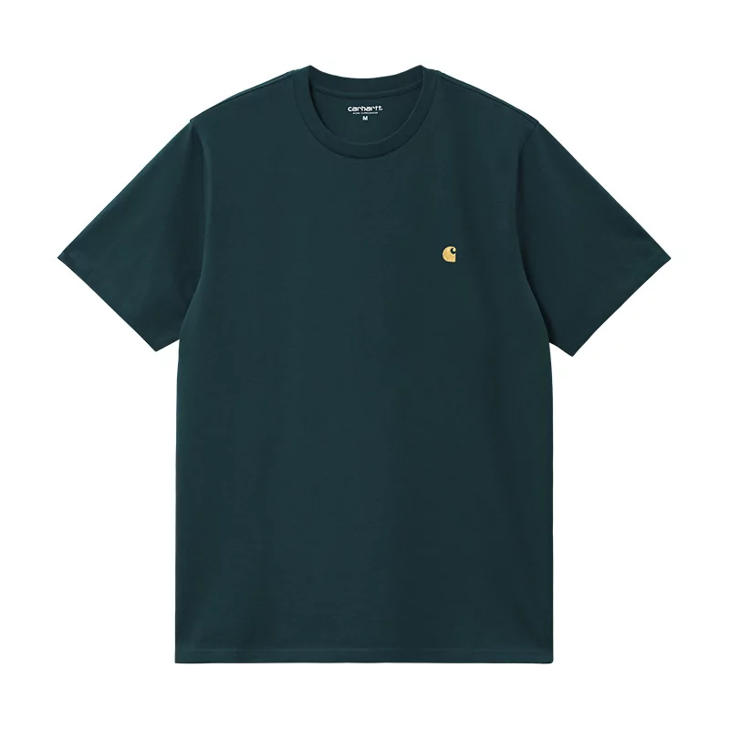 Acheter Carhartt Wip S/S Chase T-Shirt 100 % Cotton Duck Blue / Gold - Hype Shop en ligne Sneakers & Streetwear